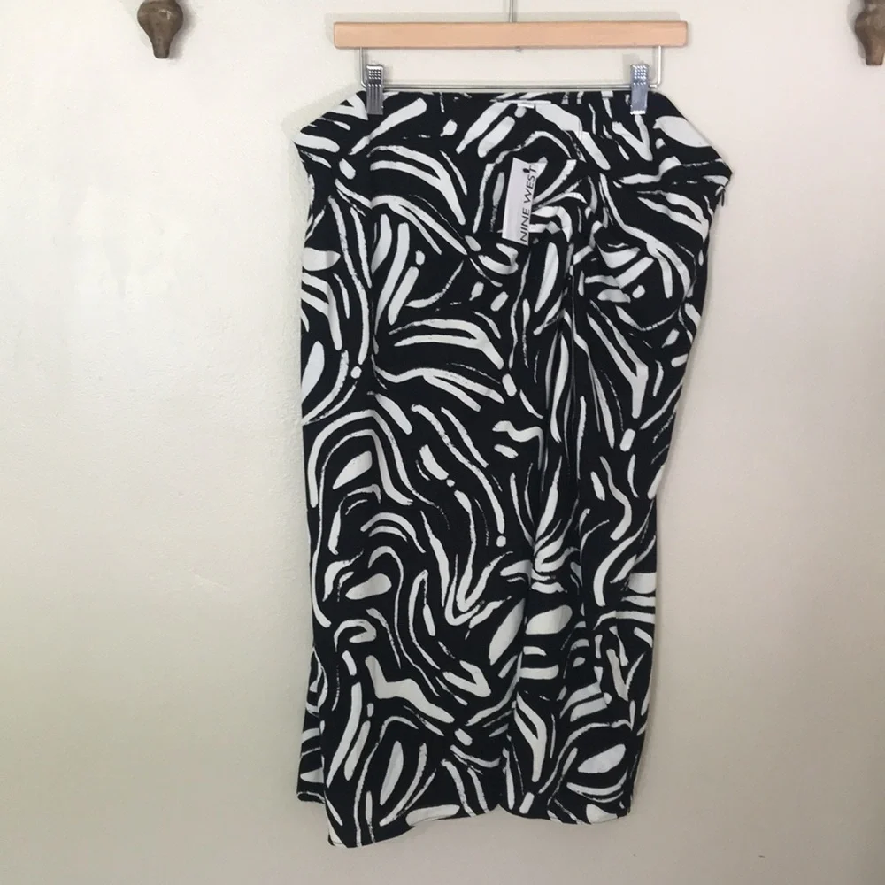 NEW Nine West Side Ruched Midi Skirt.‎ XXL